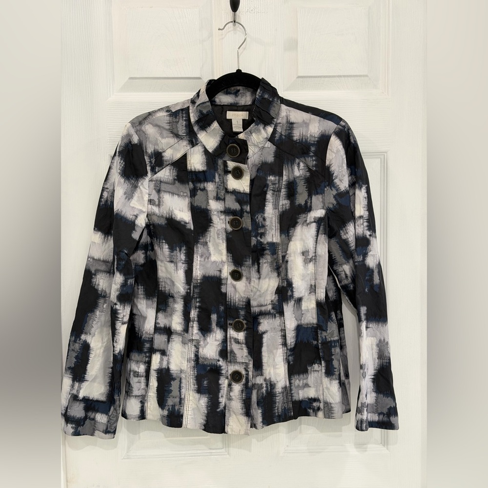 Chico's Abstract Black and White Blazer